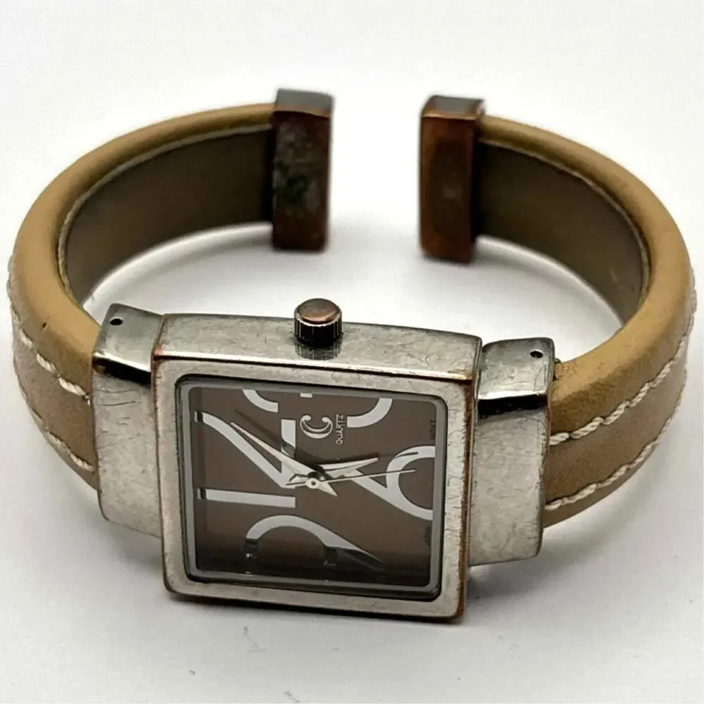 Vintage Tan Charming Charlie Cuff Watch